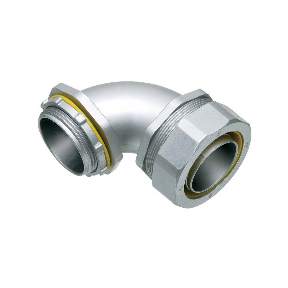 LT90350 Form B Insulated Throat Straight Connector With Insulated Throat, 3-1/2 in Trade, 90 deg, Die Cast Zinc