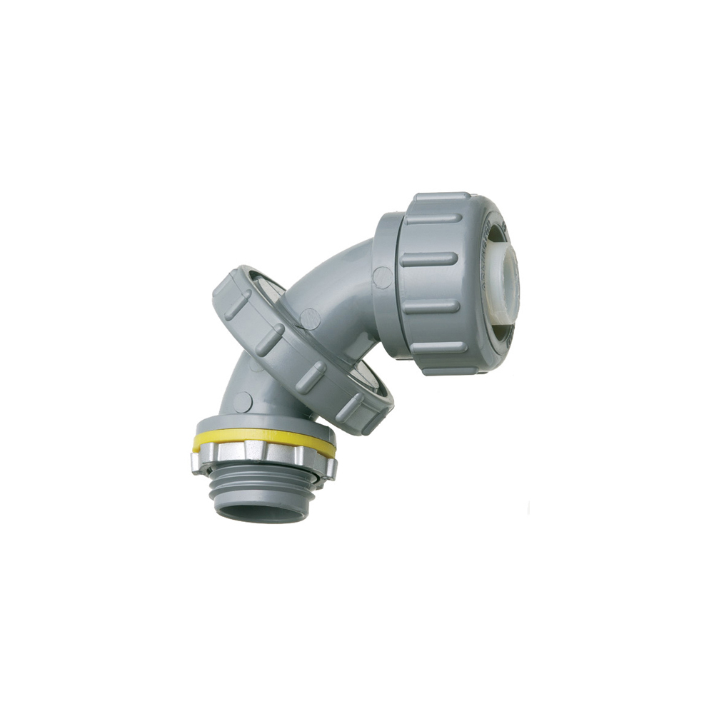 NMLT5090 Non-Metallic Liquidtight Conduit Connector, 1/2 in Trade, 90 deg, Plastic