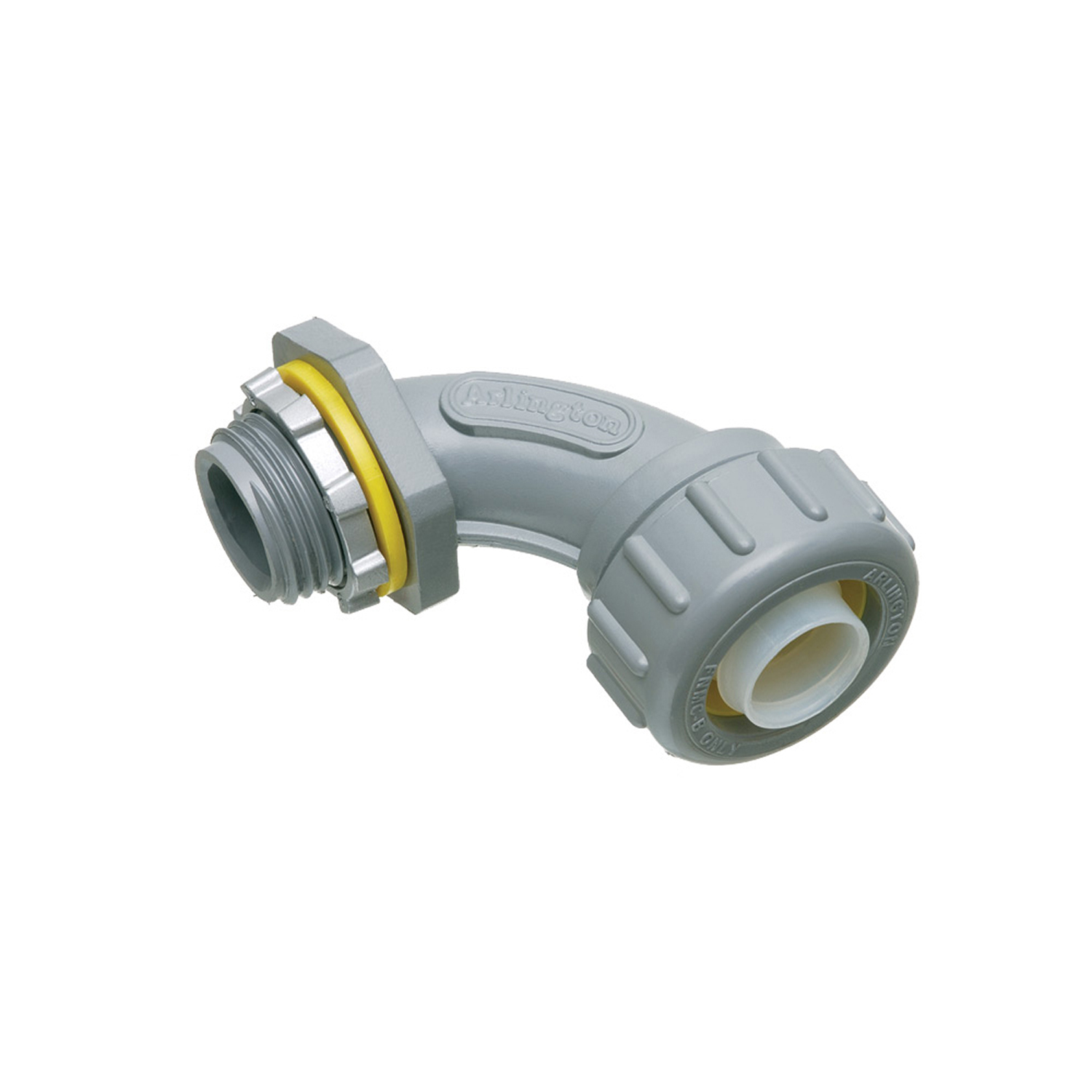 NMLT9050 Liquid Tight Conduit Connector, 1/2 in Trade, 90 deg, Plastic