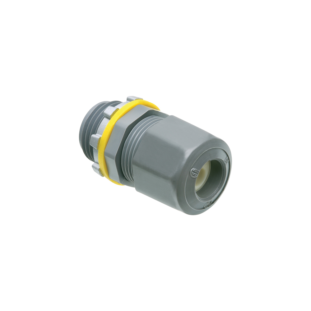 NMUF50 Compression UF Connector, 1/2 in Trade, 14/2 to 12/2 AWG Cable Openings, Plastic