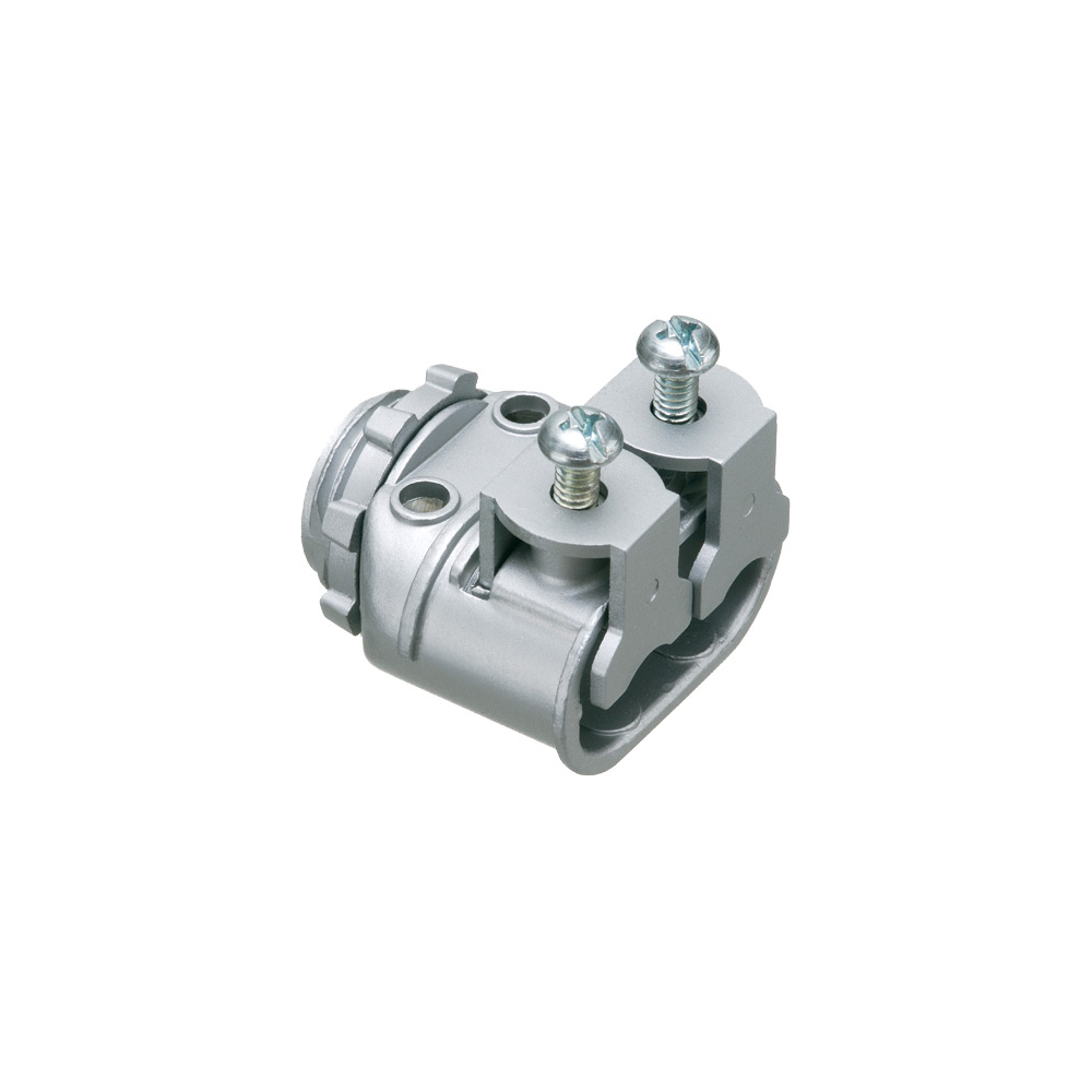 SG3838 Saddlegrip Duplex Straight Cable Connector, 3/8 in Trade, 1/2 in Knockout, 0.445 to 0.612 in Cable Openings, Die Cast Zinc