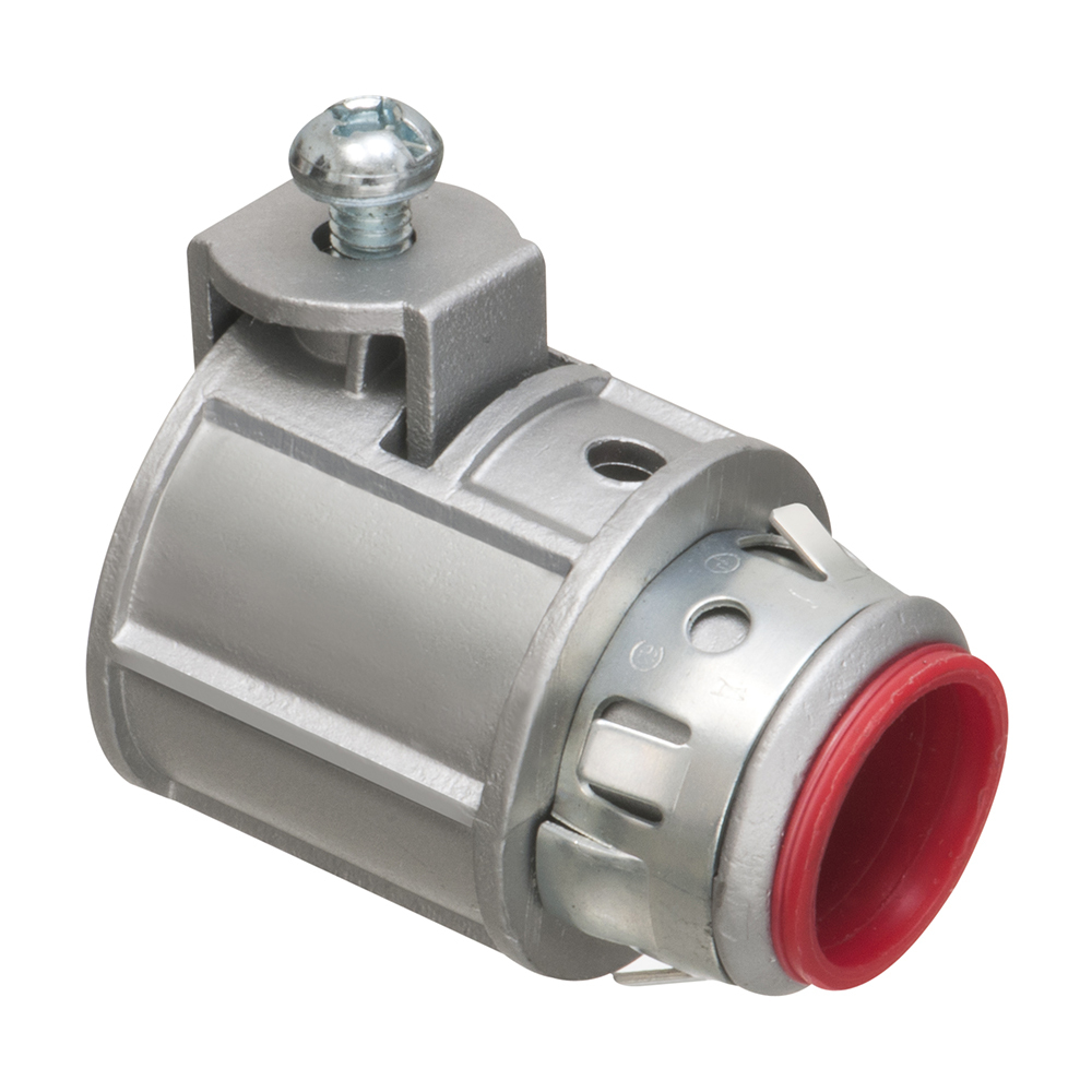 SG50AST Saddlegrip Snap-Tite Straight Cable Connector With Insulated Throat, 1/2 in Trade, 1/2 in Knockout, 0.71 to 0.91 in Cable Openings, Die Cast Zinc