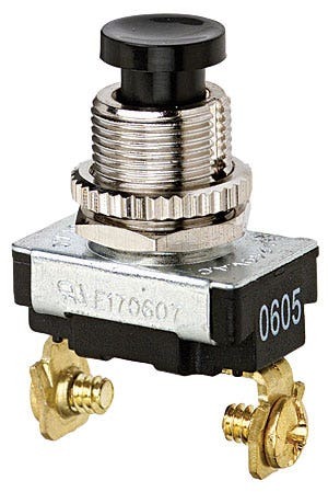 774022 Push Button Switch, 120/240 V AC, 3/6 A, 1NO SPST Contact