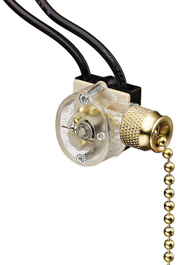 774031 Buchanan 2-Wire Circuit Pull Chain Switch, 125/250 V AC, 6/3 A, SPST/2-Position Contact