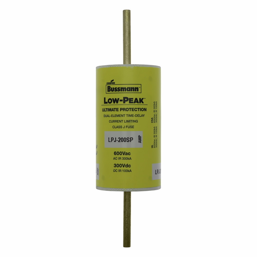 LPJ-110SP Low-Peak Current Limiting Time Delay Fuse, 110 A, 600 V AC/300 V DC, 300/100 kA, Class J, Cartridge Body