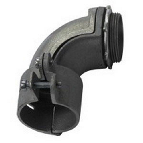 7385 Non-Insulated Throat Conduit Connector With Locknut, 1-1/2 in Trade, 1.72 to 2 in Cable Openings, For Use With Armored/FMC Cable, Malleable Iron, Zinc Electroplated