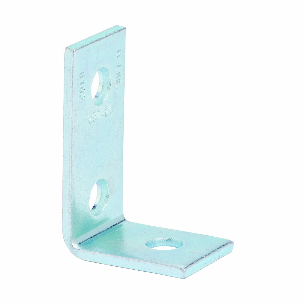 B102ZN 90 deg Corner Angle, 3 Holes, 2-1/4 in L x 3-1/2 in W x 7/32 in THK, Steel