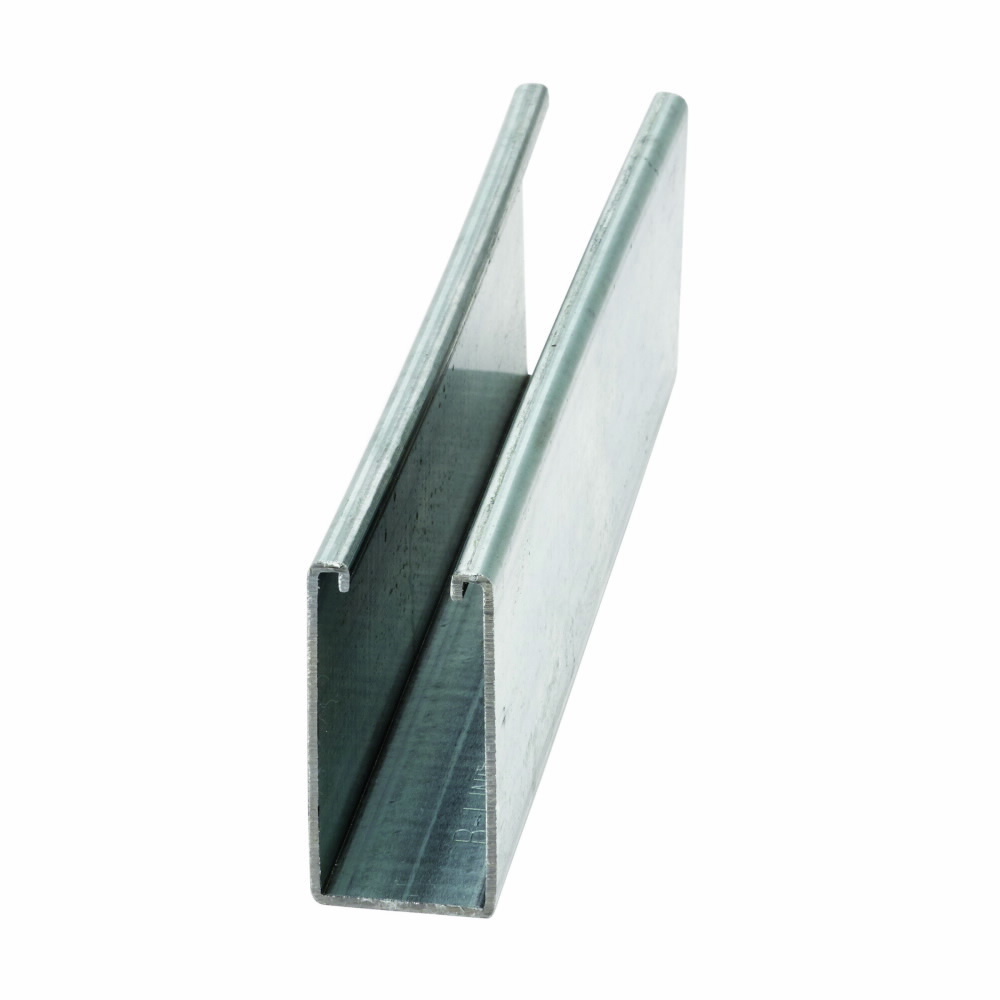 B11-240GLV Solid Single Metal Framing Channel, 20 ft L 1-5/8 in W 3-1/4 in D 12 ga THK, ASTM A653 Stainless Steel Cold Formed Low Carbon Steel, Pre-Galvanized, Domestic