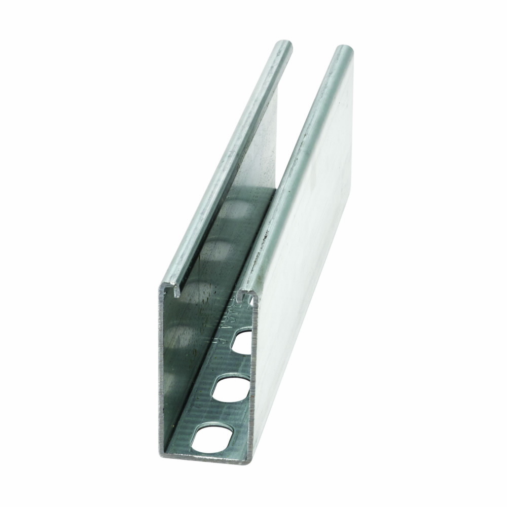 B11SH-240GLV Slotted Strut Channel, 20 ft x 1-5/8 inch x 3-1/4 inch, Pre-galvanized Steel, SH Holes, 12 Gauge
