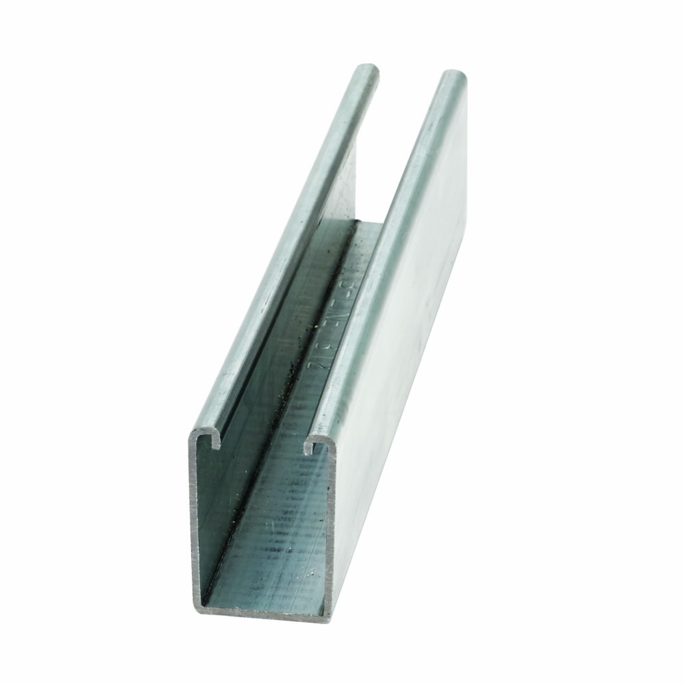 B12-120GRN Solid Single Metal Framing Channel, 10 ft L 1-5/8 in W 2-7/16 in D 12 ga THK, TT-C-490 B Cold Formed Low Carbon Steel, Dura Green, Domestic