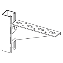 B174SHLGRN Left Bracing Slotted Bracket, 7 Holes, 24 in L x 1-5/8 in W x 1/4 in THK, Steel