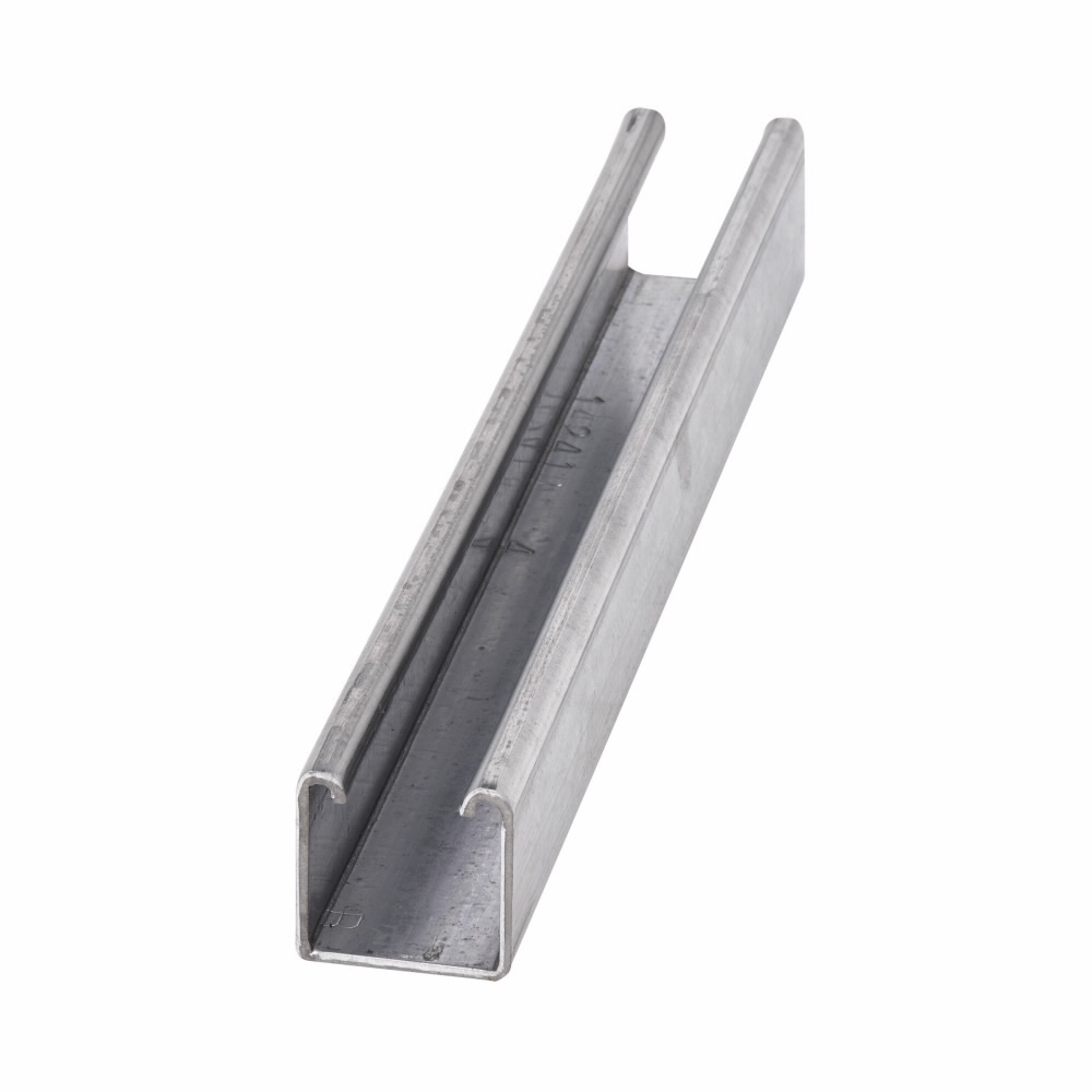 B22-120GLV Solid Strut Channel, 10 ft x 1-5/8 inch x 1-5/8 inch, Pre-galvanized Steel, 12 Gauge
