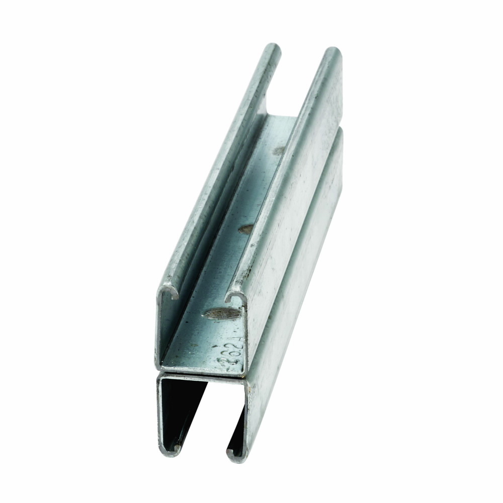 B22A-240GLV Solid Strut Channel, Back-to-Back, 20 ft x 1-5/8 inch x 1-5/8 inch, Pre-galvanized Steel, 12 Gauge