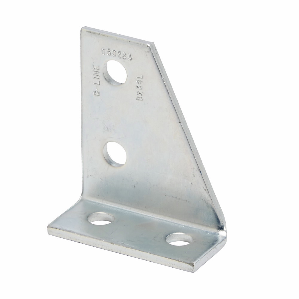 B234RZN Right Hand Corner Gusset, 4 Holes, 3-1/2 in L x 1-5/8 in W x 1/4 in THK, Steel