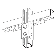 B273GRN Double Wing Fitting, 10 Holes, 9-3/16 in L x 1-11/16 in W, For Use With Wing, Strut and BF Fittings, Steel