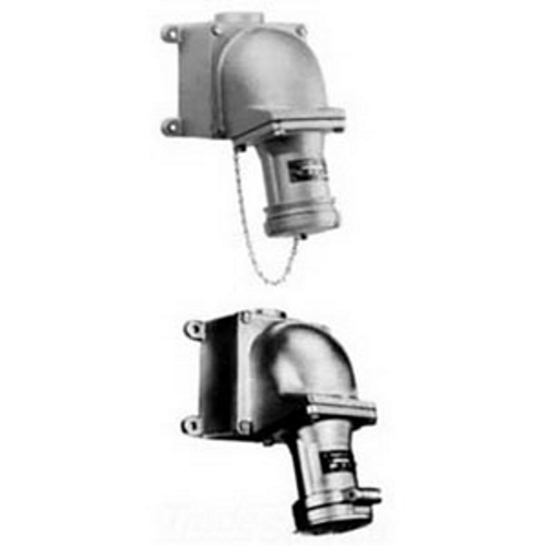 Powertite; Grounding Style 2 Polarized Receptacle with AJA Mounting Box; 100 Amp, 600 Volt AC/250 Volt DC, 4-Pole, 3-Wire, Pressure Wire Terminal, 1-1/2 Inch Hub