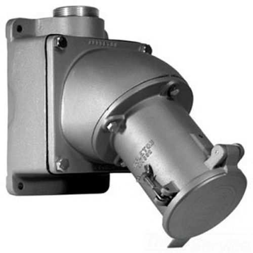 Pin and Sleeve Receptacle, 3-Phase Grounding Style 2 Reverse Service, 600/250 VAC/VDC, 200 A, 50 hp, 50 to 400 Hz Frequency, 4 Pole, 3 Wires, NEMA 3/3R/4/4X NEMA Rating, 2 in Hub, 1-7/8 to 2-1/2 in Diameter Cord, -40 to 225 deg F, Pressure Wire Terminal, Copper Free Aluminum, 13-1/2 in H x 8 in W x 14-1/4 in D Dimensions