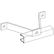 B385ZN Wall Ladder Bracket, 3 Holes, 15-5/8 in L x 1-5/8 in W x 7/32 in THK, Steel