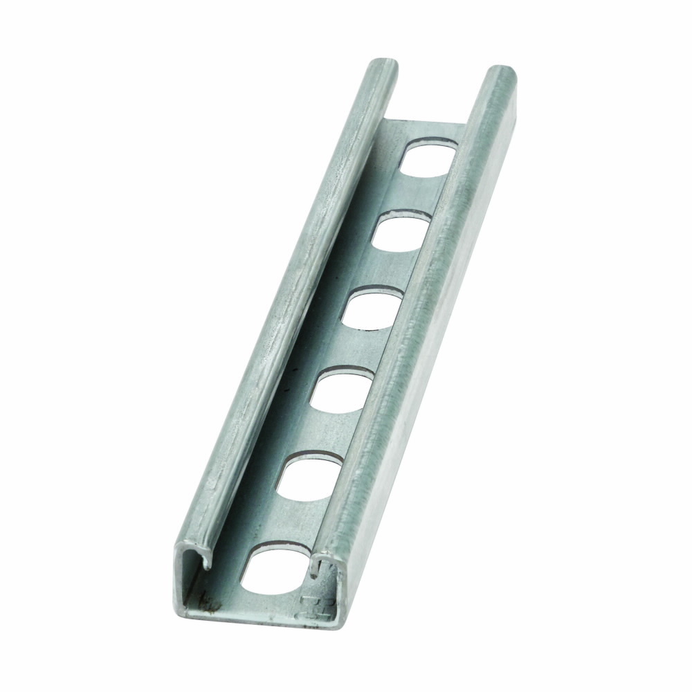 B52SH-240GLV Slotted Strut Channel, 20 ft x 1-5/8 inch x 13/16 inch, Pre-galvanized Steel, SH Holes, 12 Gauge