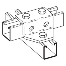 B580ZN Gusseted Z-Support, 5 Holes, 3-1/2 in L x 3-1/2 in W, Strip Steel