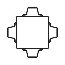 B718-4ZN B718 Universal Junction Box, Carbon Steel, 5-1/8 in H x 5-1/8 in W x 2-1/2 in D