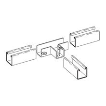 B768-52ZN Tee Strut Joiner With Lock Tabs, 3 Holes, 4-1/2 in W x 12 ga THK, Low Carbon Steel