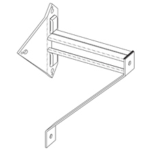 B809B-24HDG Utility Pole Bracket, 10 Holes, 1-5/8 in W x 1/4 in THK, Steel