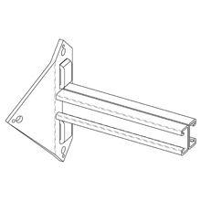 B812-8ZN Utility Pole Bracket, 4 Holes, 7-25/32 in L x 1/4 in THK, Steel Strip