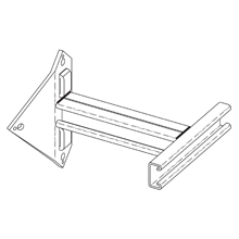B852S-16-6HDG Double Utility Pole Bracket, 16 in W x 1/4 in THK, Steel