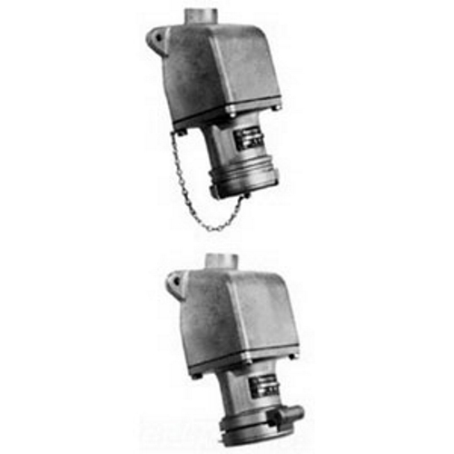 Powertite; Grounding Style 2 Polarized Receptacle with AEE Mounting Box; 30 Amp, 600 Volt AC/250 Volt DC, 4-Pole, 3-Wire, Pressure Wire Terminal, 1 Inch Hub