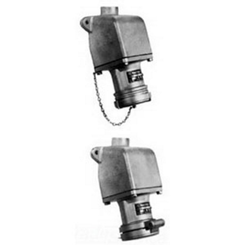 ADRE6034-150 Powertite 3-Phase Grounding Style 2 Pin and Sleeve Receptacle With AEE Mounting Box, 600 V AC/250 V DC, 60 A, 4 Poles, 3 Wires