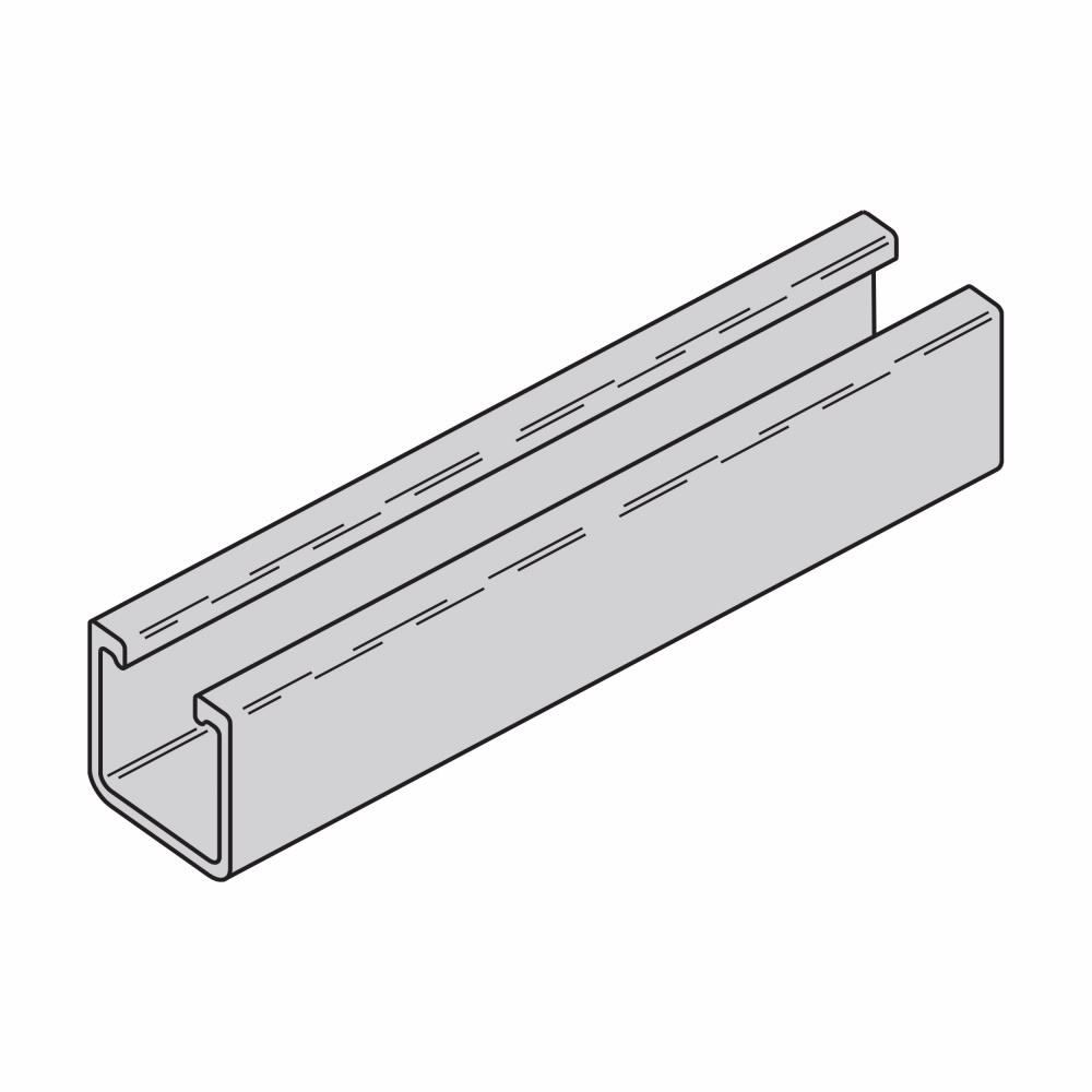BFP22-120 Single Solid Strut Channel, 120 in L 1-5/8 in W 1-5/8 in D 1/4 in THK, Polyester Resin, Fiberglass, Domestic