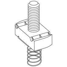 SN224-11/2ZN 200 Standard Stud Nut With Spring, For Use With B22, B24, B26 and B32 Series Medium Channel, 1/4 in THK, 1/4-20 Thread, 1-1/2 in L Stud, Steel