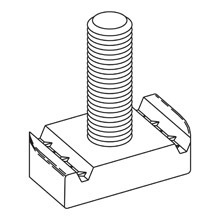 SN225-1WOZN Standard Stud Nut, 1/2-13 Thread, 1 in L Stud, For Use With B11/B12/B22/B24/B26/B32 Channels