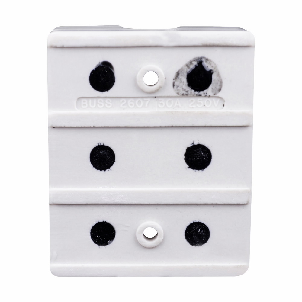 2607 Non-Grounding Standard Grade Fuse Block, 250 V, 0.1 to 30 A, Class: H/K/R, 3 Poles