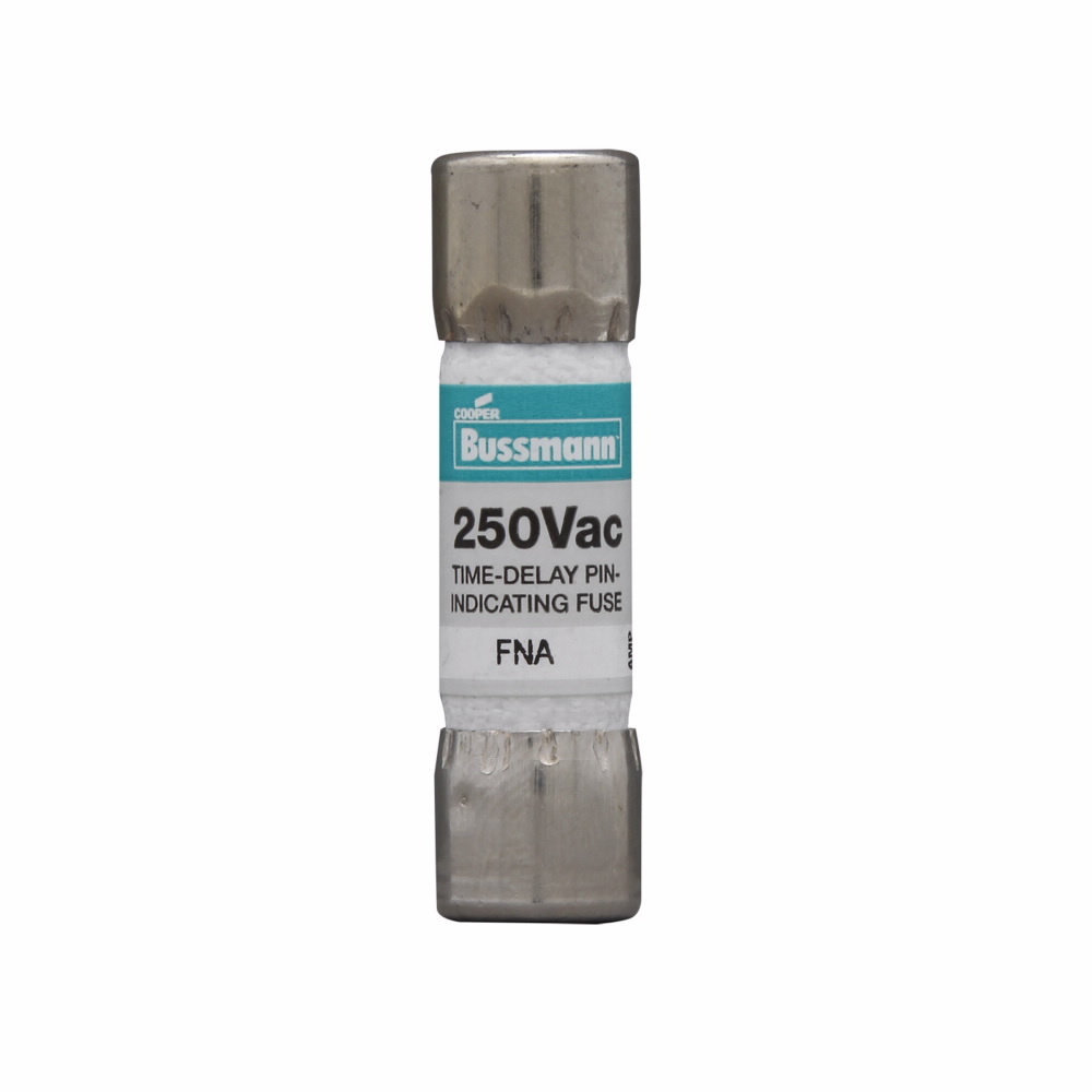 FNA-2-1/2 Pin Indicating Time Delay Midget Fuse, 2.5 A, 125 V AC, 10000 A Interrupt, Class: Supplemental, Cartridge Body