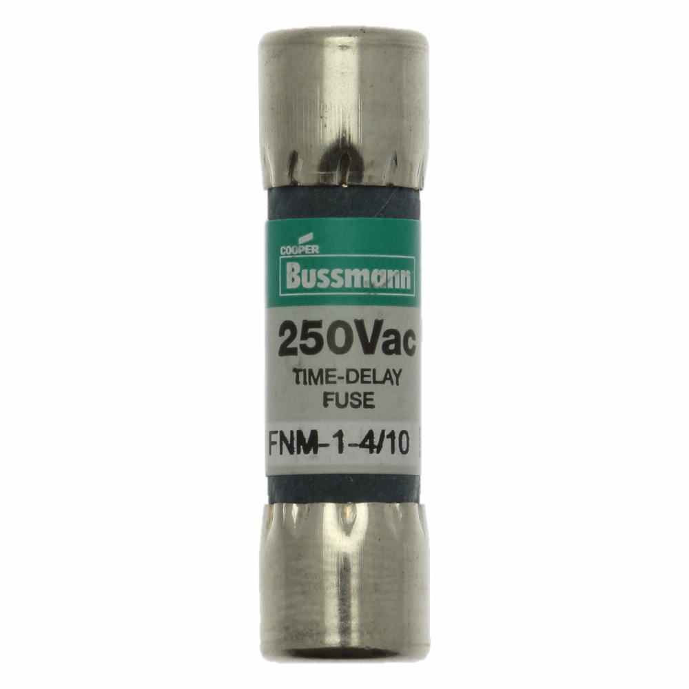 FNM-1-4/10 Fusetron  Time Delay Midget Fuse, 1.4 A, 250 V AC, 100 A Interrupt, Class: Supplemental, Cylindrical Body