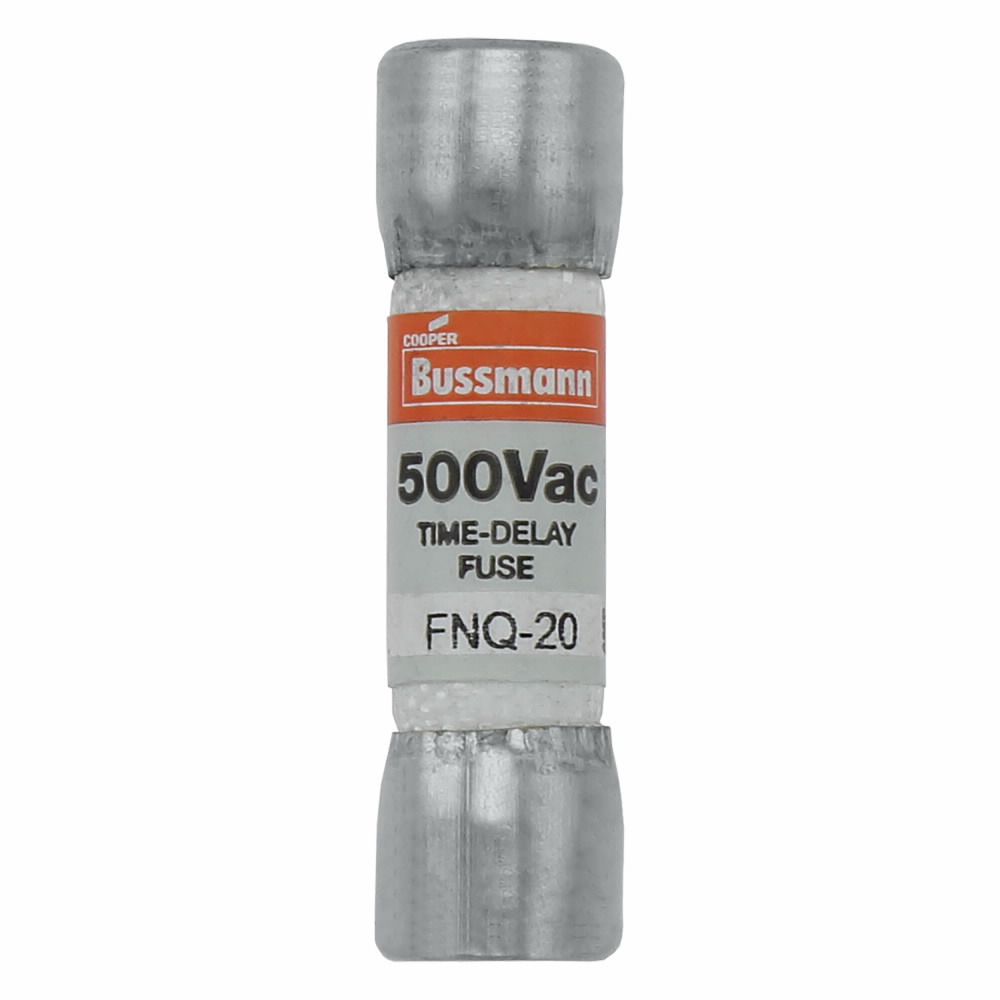 FNQ-20 Tron Time Delay Midget Fuse, 20 A, 500 V AC, 10000 A Interrupt, Class: Supplemental, Cartridge Body