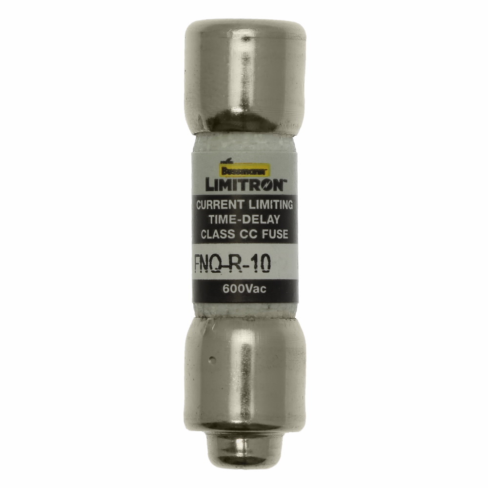 FNQ-R-10 Limitron Current Limiting Time Delay Fuse, 10 A, 600 V, 200 kAIC Interrupt, CC Class, Cylindrical Body