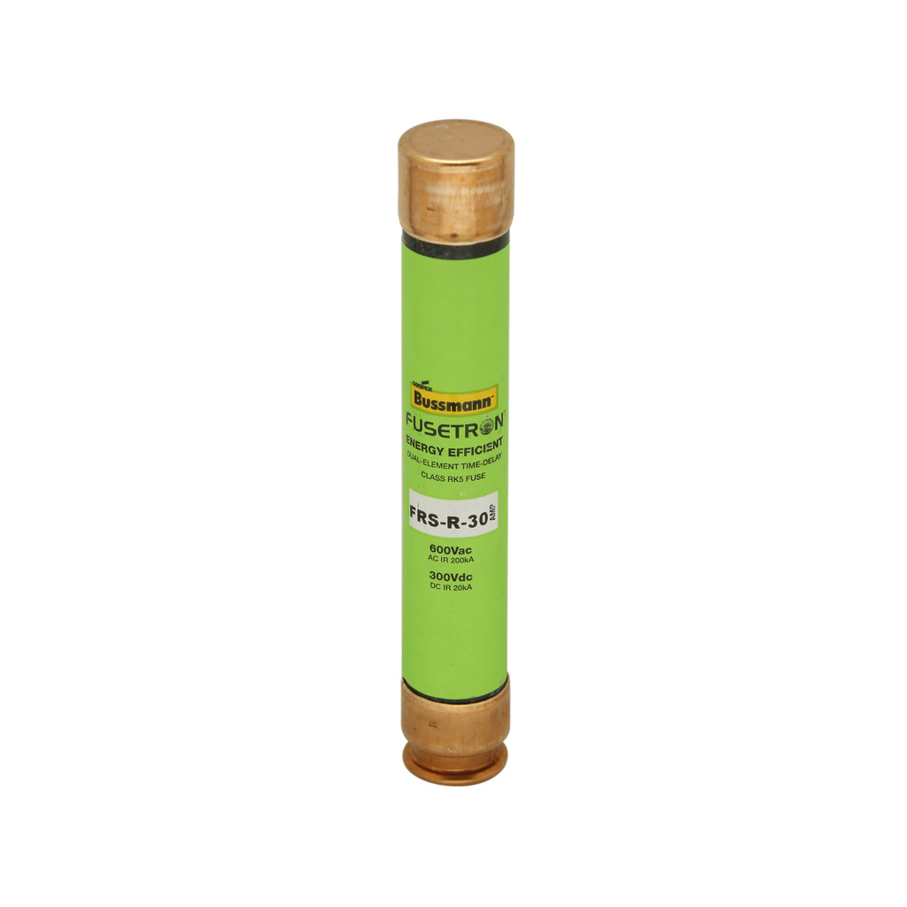 Eaton Bussmann series FRS-R fuse, 6.25 A, Dual, Class RK5, Non-indicating, Ferrule end x ferrule end, 10 sec at 500%, 200 kAIC at 600 V,20 kAIC at 300 Vdc, Standard, 600 V, 300 Vdc