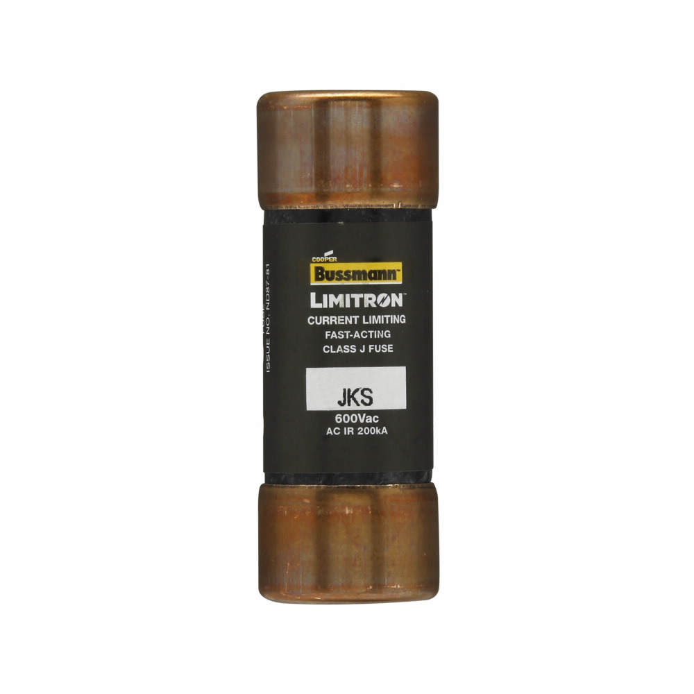Eaton Bussmann series JKS fuse, LIMITRON Fast-acting fuse, Power panelboards, machinery disconnects, 20 A, 1, Class J, Non-indicating, Ferrule end x ferrule end, 200 kAIC at 600 Vac, Standard, 10, 600 V