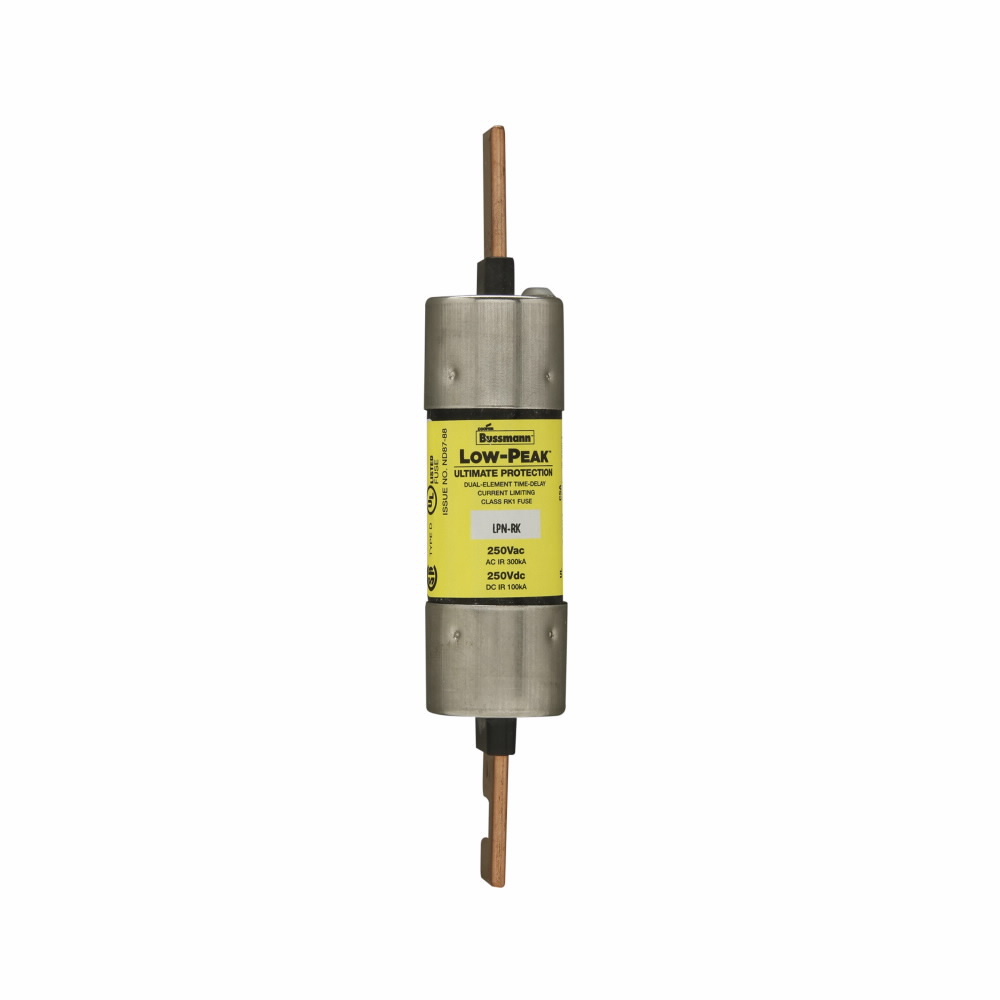 LPN-RK-70SP Low-Peak Current Limiting Time Delay Fuse, 70 A, 250 V AC/DC, 300/100 kAIC Interrupt, RK1 Class, Cartridge Body