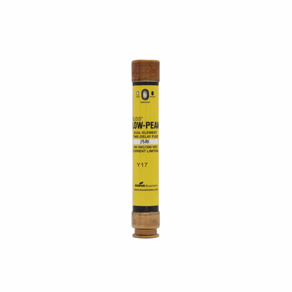 LPS-RK-20SPI Low-Peak Current Limiting Low Voltage Time Delay Fuse, 20 A, 600 V AC/300 V DC, 300/100 kAIC Interrupt, RK1 Class, Cartridge Body