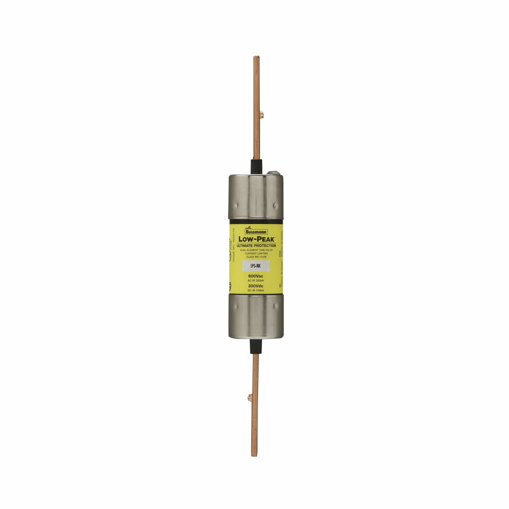 LPS-RK-80SP Low-Peak Current Limiting Time Delay Fuse, 80 A, 600 V AC/300 V DC, 300/100 kAIC Interrupt, RK1 Class, Cartridge Body
