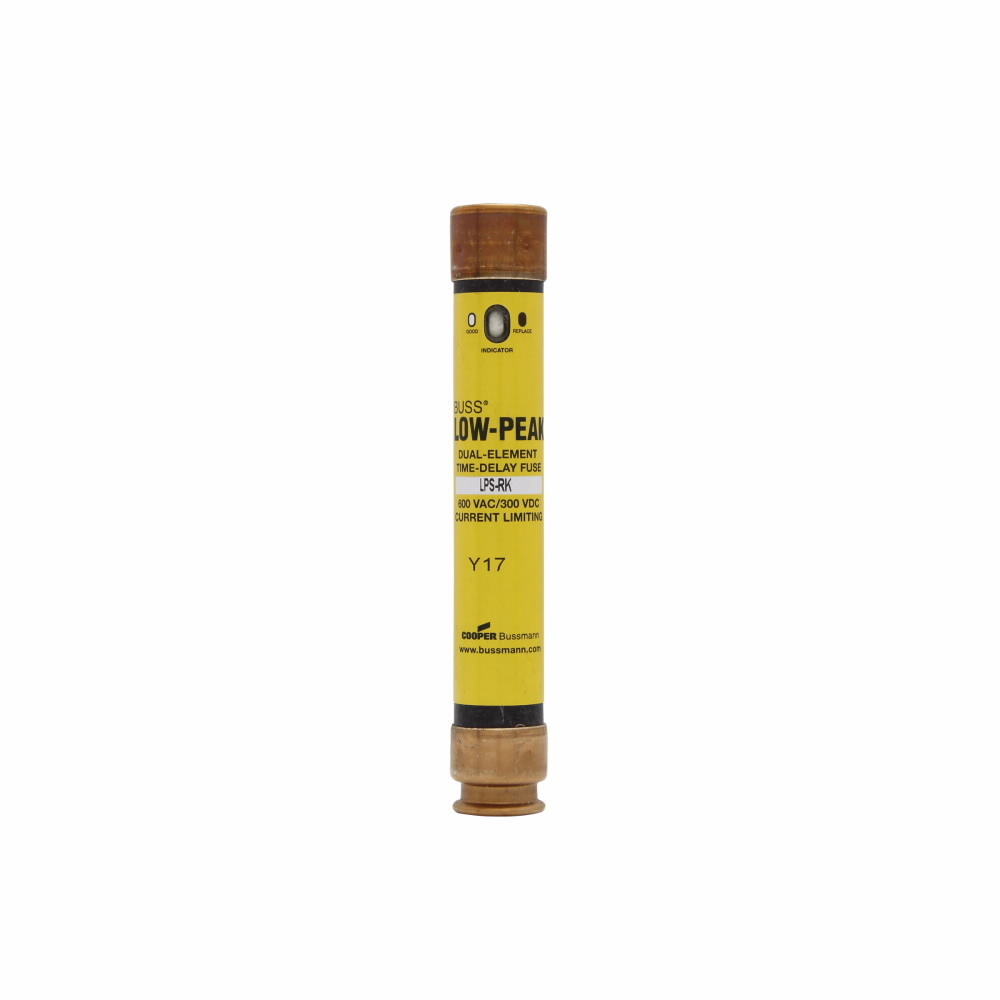 LPS-RK-8SPI Low-Peak Current Limiting Time Delay Fuse, 8 A, 600 V AC/300 V DC, 300/100 kAIC Interrupt, RK1 Class, Cylindrical Body