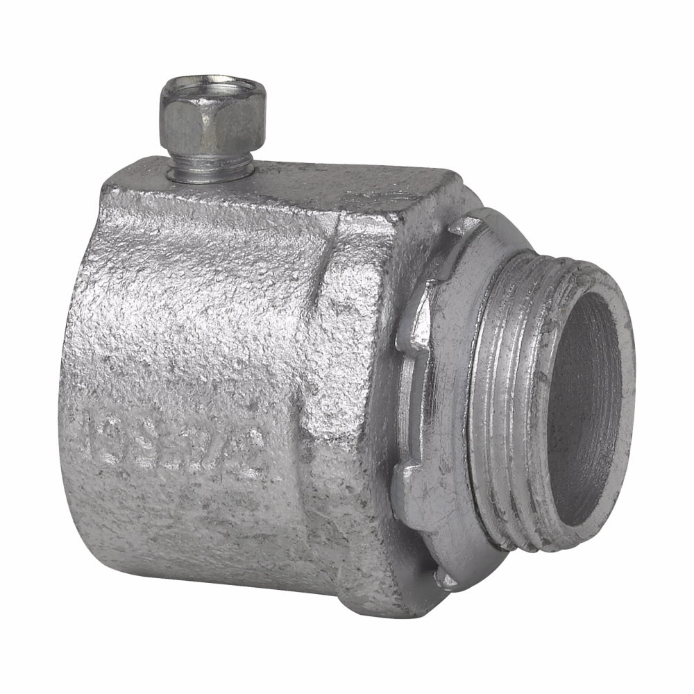 153P Non-Insulated Setscrew Straight Connector, 1-1/4 in Trade, For Use With Rigid/IMC Conduit, Steel