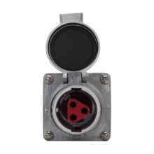 AR632 Arktite Heavy Duty Watertight Receptacle Housing, 600 VAC/250 VDC, 60 A, 3 Poles, 2 Wires, Cast Aluminum