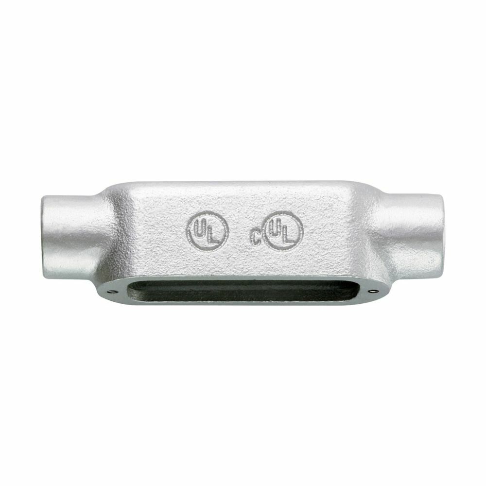 C150M Condulet Type-C Conduit Outlet Body, 1-1/2 in Hub, 5 Form, 35.3 cu-in Capacity, Malleable Iron, Aluminum Acrylic Painted/Electro-Galvanized