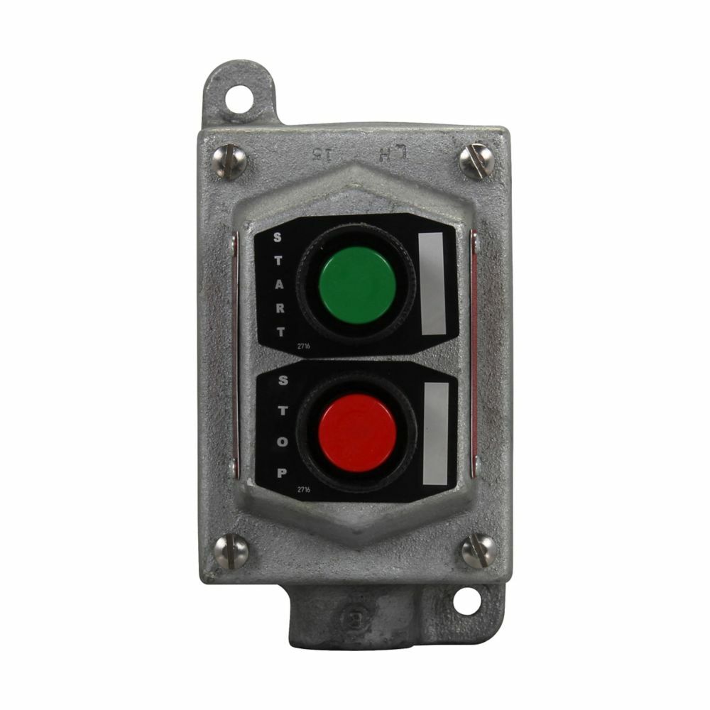 EDS215 FlexStation 1-Gang Dead End Factory Sealed Heavy Duty Pushbutton Control Station, 600 VAC, 1NO-1NC Contact, 2 Operators, 3/7B/7C/7D/9E/9F/9G NEMA Rating