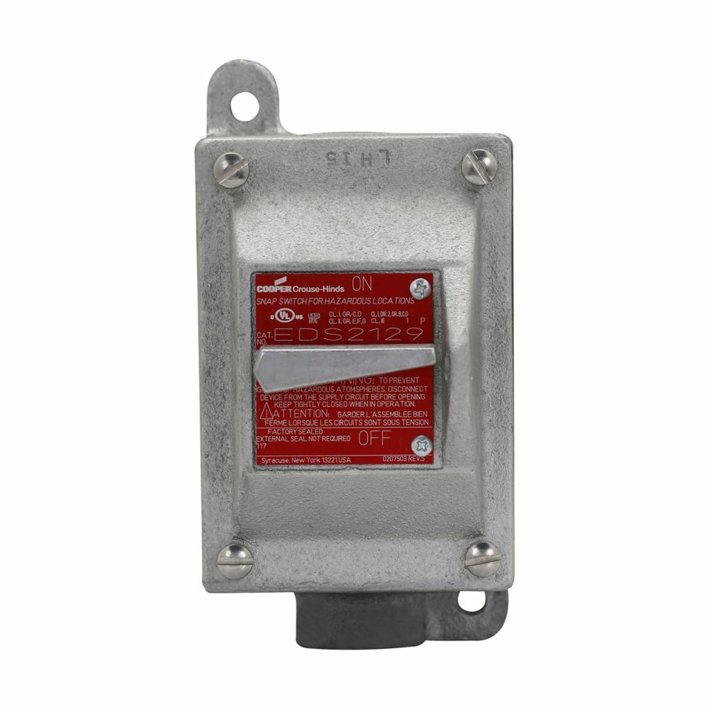 EDS218 FlexStation 1-Gang 2-Pole Dead End Factory Sealed Snap Switch Control Station With Switch, 120 to 277 VAC, 20 A, NEMA 3/7B/7C/7D/9E/9F/9G NEMA Rating